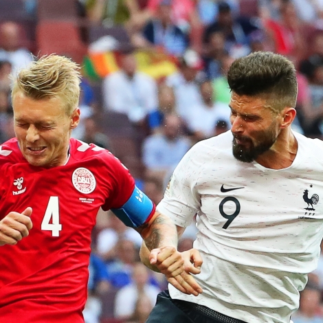 Danmark og Frakland spældu málleysan javnleik í hitanum í Moskva(Mynd: EPA)
(Mynd: EPA)
