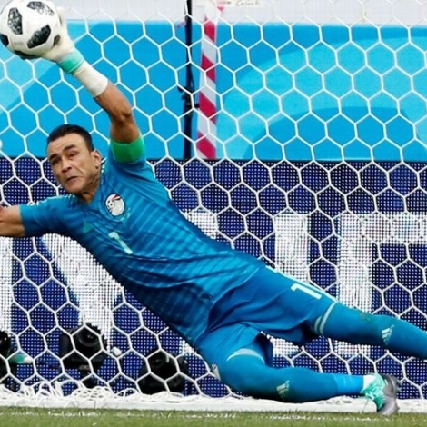 El Haddary bjargar brotssparki móti Saudi Arabia í HM í Russlandi í summar (Mynd: ESPN)