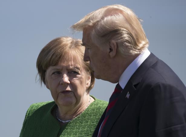 Angela Merkel og Donald Trump (Mynd: EPA)