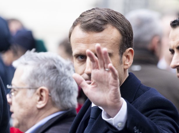 Franski forsetin, Emmanuel Macron (Mynd: EPA)