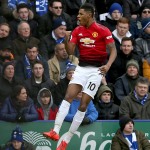 Marcus Rashford gjørdist matchvinnari í Leicester í dag
(Mynd: EPA)