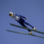 Matti Nykänen var í hæddini á OL-kappingunum í Calgary í 1988 tá hann vann trý gullheiðursmerki