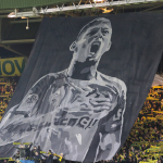 Emiliano Sala verður heiðraður av Nantes-áskoðarum. Hann spældi fyri felagið í trý og eitt hálvt ár
(Mynd: EPA)