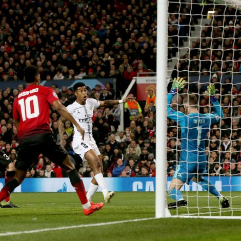 PSG skoraði tvær ferðir á Old Trafford, og United skal nú reisa seg
(Mynd: EPA)