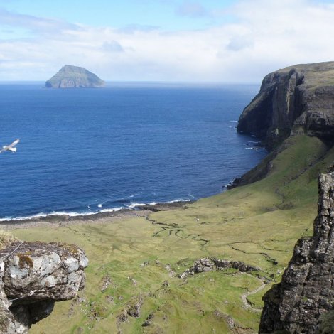 Ferðafólk fara í Hvannhaga at rudda