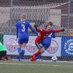 Rebekka Benbakoura hevur her skorað til 2-0 í Klaksvík
(Mynd: Norðlýsið/Oliver Joensen)