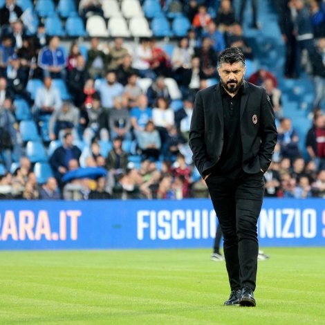Gennaro Gattuso gavst sum venjari hjá AC Milan tá tað vísti seg at liðið ikki megnaði at spæla seg í Champions League (Savnsmynd: EPA)