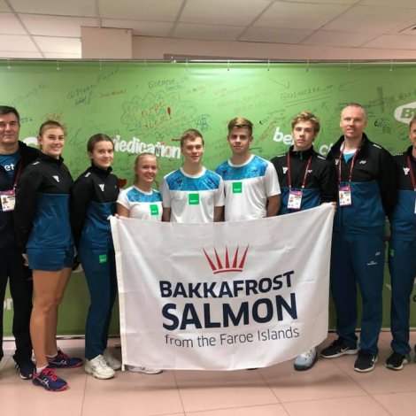 Føroyski hópurin í Kazan (Mynd: Badmintonssamband Føroya)