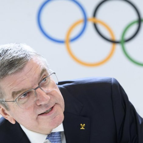Formaður í IOC, Thomas Bach (Mynd: EPA)