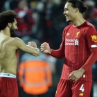 Málskjúttarnir hjá Liverpool í dag: Salah og Van Dijk (Mynd: EPA)