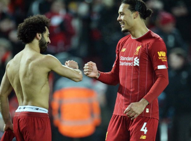 Málskjúttarnir hjá Liverpool í dag: Salah og Van Dijk (Mynd: EPA)