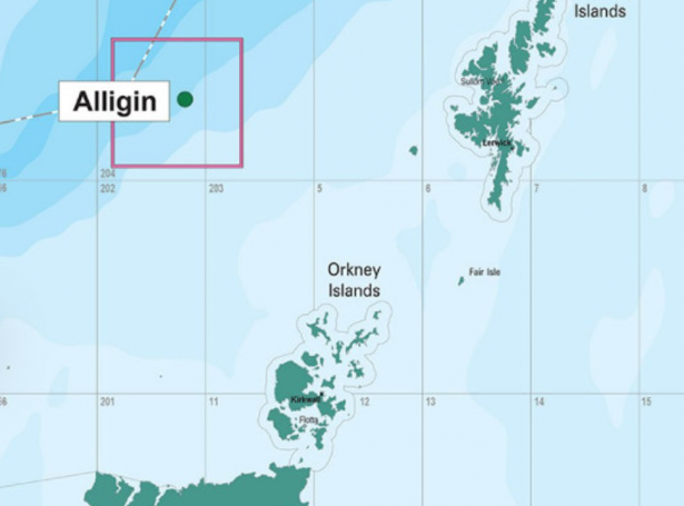 Alligin oljukeldan liggur skamt frá føroyska markinum nær stóru Shiehallion og Foinaven oljuleiðirnar.