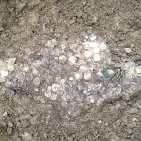 Beinagrind og forngripur undir Kirkjubø og caffelatte standmynd í høvuðsstaðnum