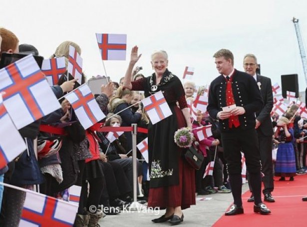 Margreta drotning og Aksel V. Johannesen, løgmaður (Savnsmynd: Jens Kr. Vang)