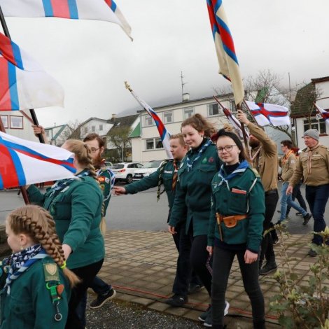 Flaggdagshald í fjarðstøðu í Klaksvík