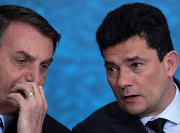 Bolsonaro og Sergio Moro, t.h (Savnsmynd: EPA)