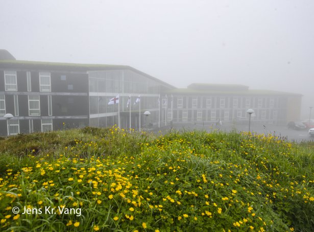 Eitt av hotellunum, ið lótu upp í ár, Hotel Brandan, í mjørka (Savnsmynd: Jens Kr. Vang)