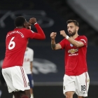 At Solskjær nú hevur Paul Pogba og Bruno Fernandes tøkar til miðvøllin, hevur givið nógvum United-fjepparum stórar vónir um framtíðina (Mynd: EPA)