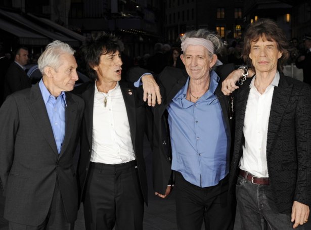 The Rolling Stones frá vinstu: Charlie Watts, Ronnie Wood, Keith Richards, og Mick Jagger (Mynd: EPA)