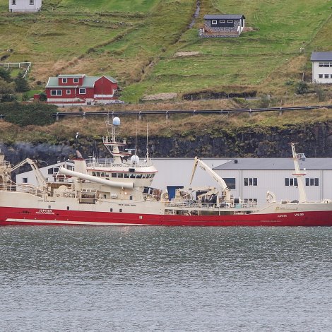 Svartkjaftur og botnfiskur landaður í Fuglafirði