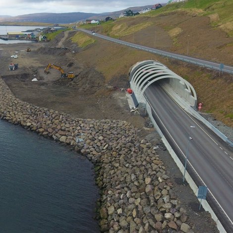 350 metrar av grótlaðing avhendaðir Sjóvar kommunu
