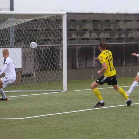 Jørgen Nielsen skoraði heili fýra mál fyri NSÍ í U21-hálvfinaluni - í summar skoraði evnaríki áleyparin sítt fyrsta evropeiska mál (Mynd: Bjarni Enghamar)