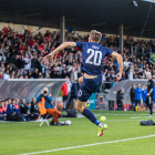 Sebastian Koch skoraði tvey og legði upp til hitt málið í 3-0 sigrinum hjá Nykøbing FC á FCK í gjákvøldið (Mynd: Nykøbing FC)