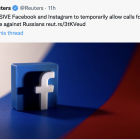 Tú kanst ikki hótta við at drepa Putin á Facebook & Instagram alíkavæl