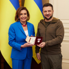 Nancy Pelosi hitti Zelenskyj í Kyiv