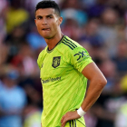 Ronaldo í 4-0 tapunum fyri Brentdford í vikuskiftinum. Áleyparin spældi allar 90 minuttirnar og hevur nú partvíst sagt sína hugsan um sína støðu á sosialu miðlunum