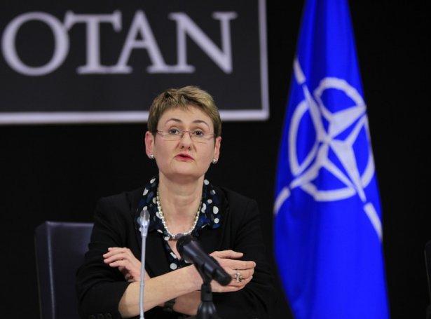 Oana Lungescu, talsfólk hjá Nato (Mynd: EPA)