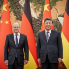Scholz vitjar Xi í Beijing