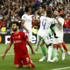 Frá Champions League finaluni í mai. Liverpool og Real Madrid hittast hesaferð longu í 1/16-finalunum (Mynd: EPA)