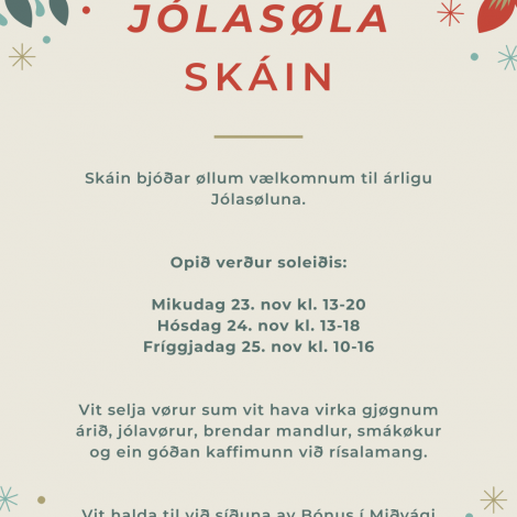 Skáin hevur jólasølu