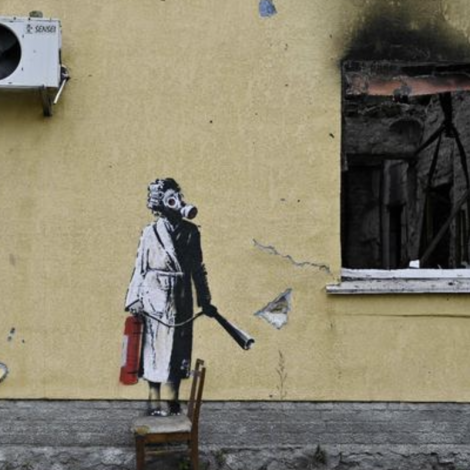Ukraina: Átta persónar handtiknir fyri at stjala listaverk hjá Banksy