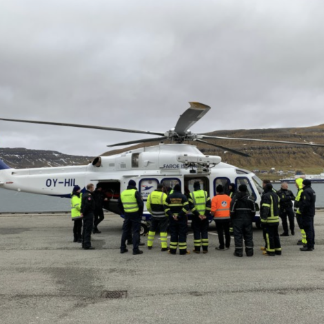 Venjing á tyrlupallinum í Froðba í gjár