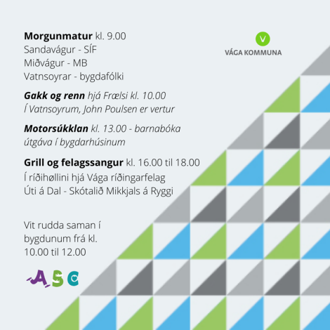 Vága Kommuna: Umhvørvisdagur leygardagin 20. mai