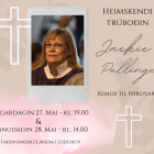 Jackie Pullinger á vitjan í Miðnámsskúlanum í Hovi í vikuskiftinum.
