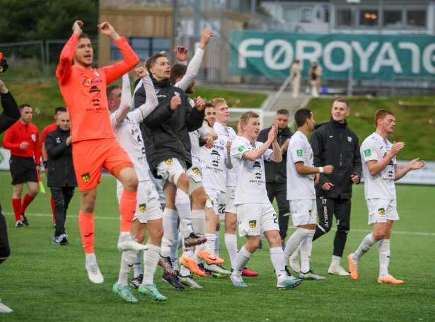 B36 kann gera eins og í fjør og vinna seg í 3. umfar í UEFA Conference League. Tað endaði 2-1 í Gundadali fyri viku síðani (Mynd: Sverri Egholm)