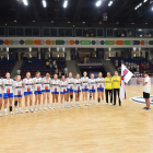 Føroyska liðið kundp spælt seg til bronsu heiðursmerki og harvið EM-pláss næsta ár, men tað eydnaðist ikki (Mynd: Azerbaijan Handball Federation)
