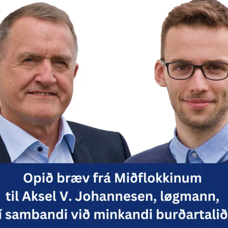 Opið bræv frá Miðflokkinum til Aksel V. Johannesen, løgmann, í sambandi við minkandi burðartalið