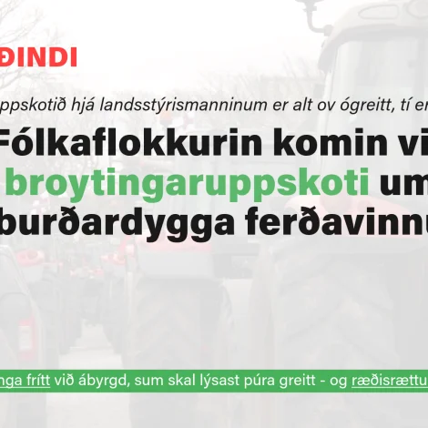 Fólkaflokkurin komin við broytingaruppskoti um burðardygga ferðavinnu