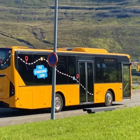 Bussleiðin í Klaksvík givin at koyra