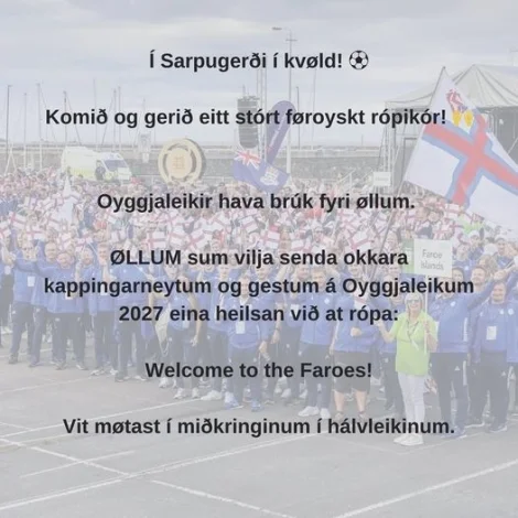 Komið og gerið eitt stórt føroyskt rópikór