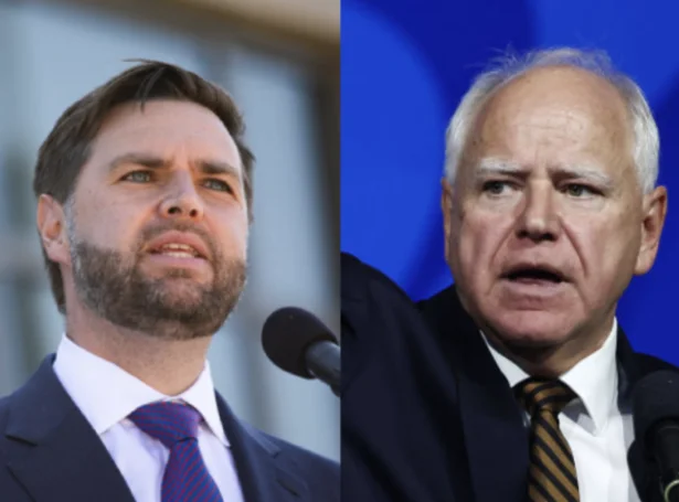 J.D. Vance, senatorur úr Ohio, og Tim Walz, guvernørur í Minnesota (Mynd: Getty Images)