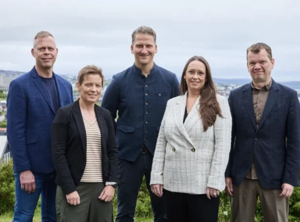 Limir í Búskaparráðnum - Jan Otto Holm, Anja Rein, Johnny í Grótinum, Hans Ellefsen og Marjun Weihe Thomassen (Savnsmynd)