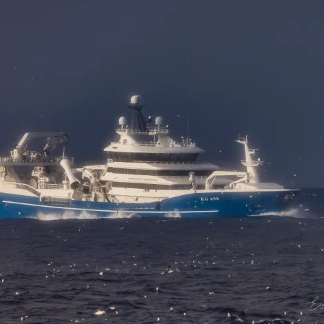 Christian í Grótinum landar til Pelagos