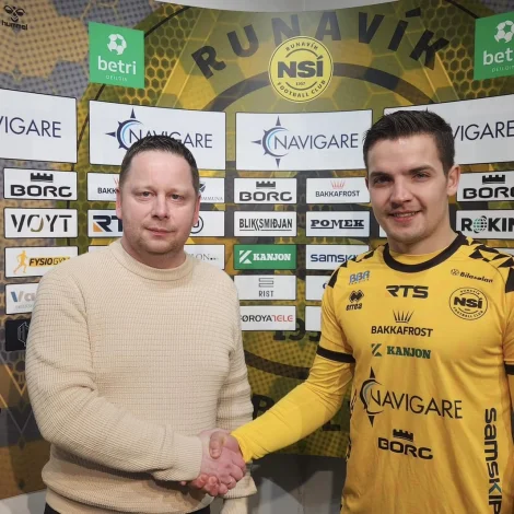 29-ára gamli skálvíkingurin hevur skrivað undir trý-ára sáttmála við NSÍ, sum í summar skal spæla í Conference League. Brandur hevur ikki spælt evropeiskar dystir síðani 2018 við FH (Mynd: NSÍ)
