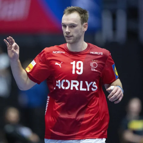 Mathias Gidsel gjørdist danskur toppskjútti við tíggju málum - danir vunnu við 25 málum (Mynd: EPA)