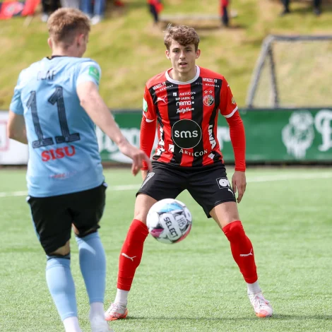 Mathias Voss fór illa við 07 Vestur, sum var felagið kviki danin kom til í 2022. Hann legði upp til tvey tey fyrstu málini hjá HB og skoraði sjálvur til 3-0 (Savnsmynd: Sverri Egholm)